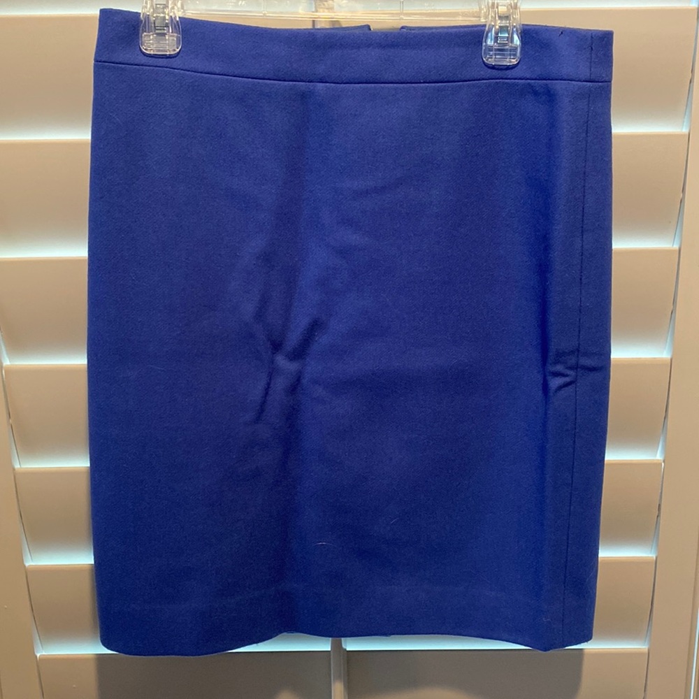 J Crew wool Pencil Skirt. Size 8. Periwinkle blue